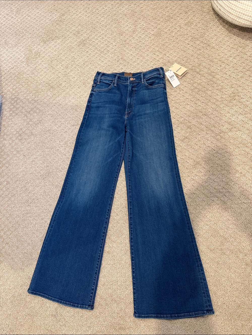 MOTHER Wide-Leg Jeans in Indigo Blue